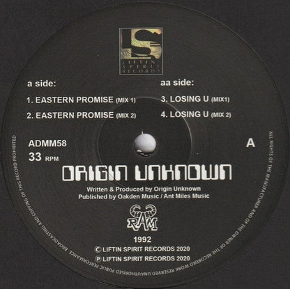Origin Unknown - Eastern Promise E.P. (12", EP, Ltd, RE, RM, S/Edition, 180) on Liftin' Spirit Records at Further Records