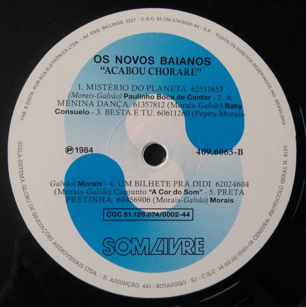 Os Novos Baianos - Acabou Chorare on Mr Bongo at Further Records