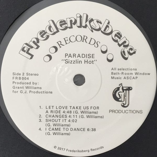 Paradise – Sizzlin Hot (LP, Frederiksberg Records, 2017) Image 4