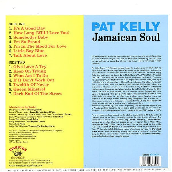 Pat Kelly - Jamaican Soul (LP, Comp) Kingston Sounds