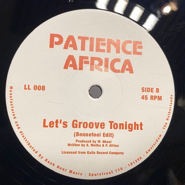 Patience Africa - Isilingo Sendoda / Let's Groove Tonight (12") Not On Label Vinyl