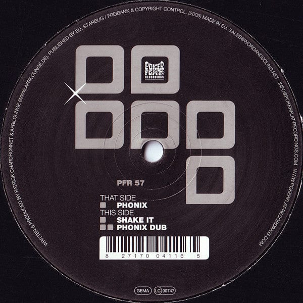 Patrick Chardronnet vs. Afrilounge - Phonix (12") Poker Flat Recordings Vinyl 827170041165