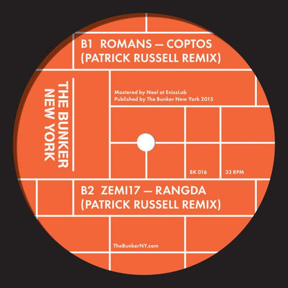 Patrick Russell - The Bunker Remixes (12") The Bunker New York Vinyl