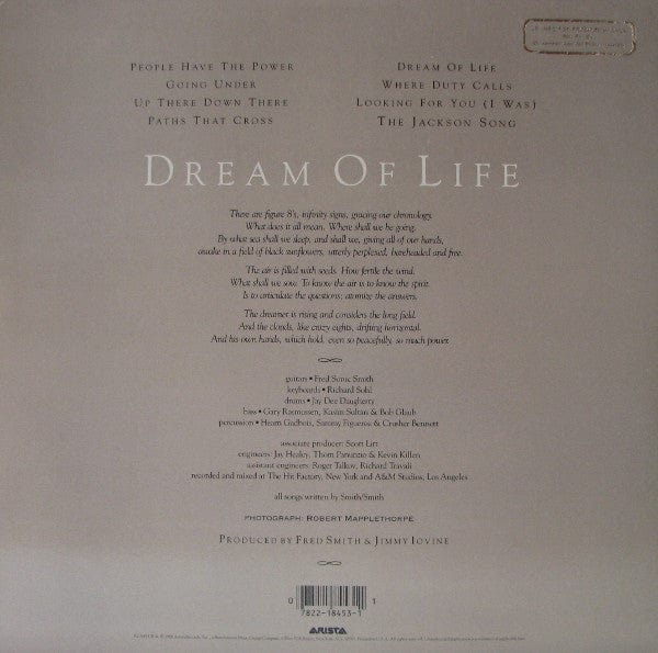 Patti Smith - Dream Of Life (LP) Arista Vinyl 078221845311