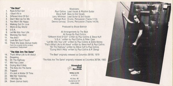 Paul Collins' Beat - The Beat / The Kids Are The Same (CD) Wounded Bird Records, Wounded Bird Records CD 664140619524