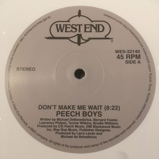 Peech Boys - Don't Make Me Wait (12") West End Records Vinyl