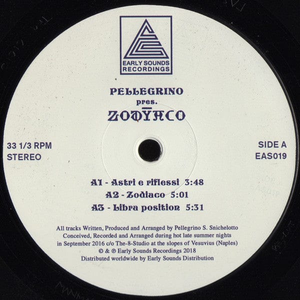 Pellegrino* Pres. Zodyaco - Zodyaco (12") Early Sounds Recordings Vinyl