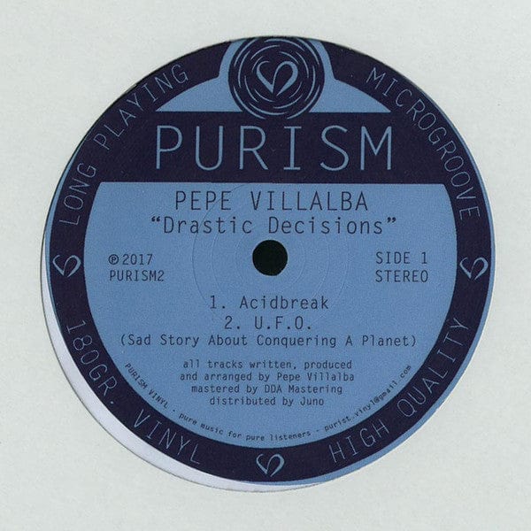 Pepe Villalba - Drastic Decisions (12") PURISM Vinyl