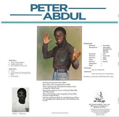 Peter Abdul – Get Down With Me (LP, Dig This Way Records, 2018) Back Cover