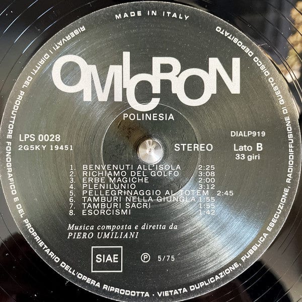 Piero Umiliani - Polinesia (LP) Omicron,Dialogo Vinyl 8018344399195
