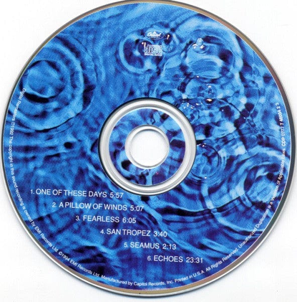 Pink Floyd – Meddle (CD, Capitol Records) Back Cover