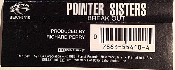 Pointer Sisters - Break Out (Cassette) Planet (15) Cassette 07863554104