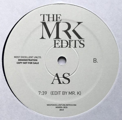 Pointer Sisters / Gene Harris - The Mr. K Edits (12", Promo) Most Excellent Unlimited