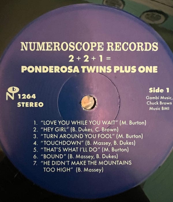 Ponderosa Twins + One – 2+2+1 = Ponderosa Twins + One (LP, Green, Numeroscope Records, 2022) Back Cover
