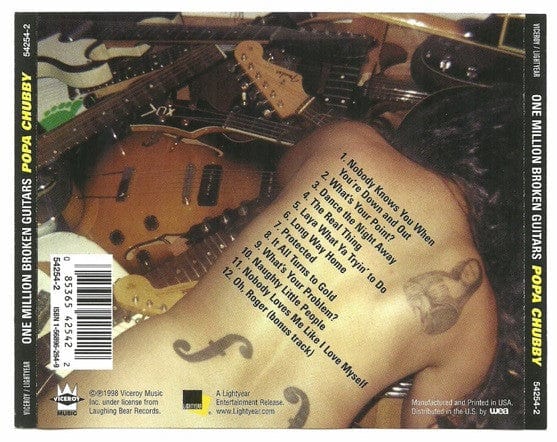 Popa Chubby - One Million Broken Guitars (CD) Viceroy Music,Lightyear Entertainment CD 085365425422