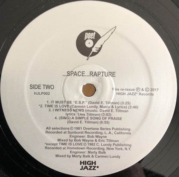 Potter And Tillman - ...Space...Rapture (LP, Album, Ltd, RE, RM) High Jazz* Records