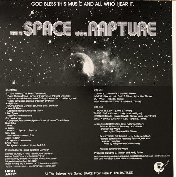Potter And Tillman - ...Space...Rapture (LP, Album, Ltd, RE, RM) High Jazz* Records