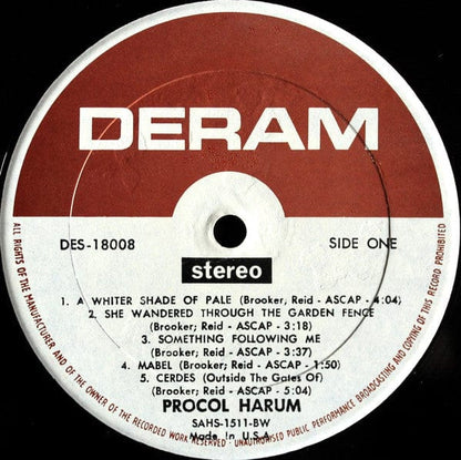 Procol Harum - Procol Harum (LP, Album, BW ) on Deram,Deram at Further Records