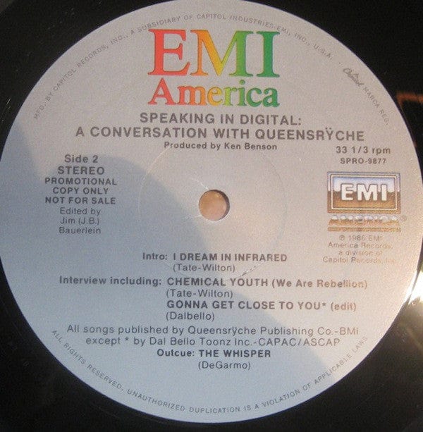 Queensrÿche - Speaking In Digital: A Conversation With Queensrÿche on EMI America,EMI America at Further Records