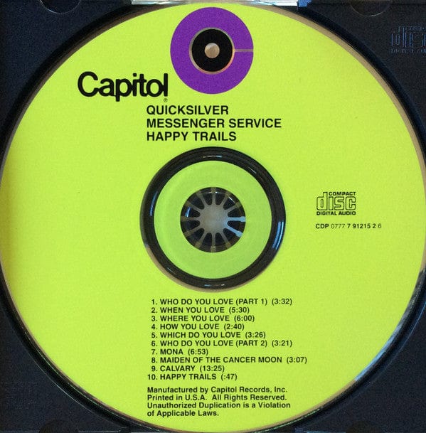 Quicksilver Messenger Service - Happy Trails (CD) Capitol Records CD 077779121526