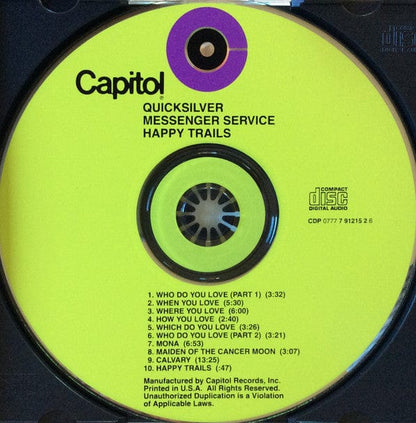 Quicksilver Messenger Service - Happy Trails (CD) Capitol Records CD 077779121526