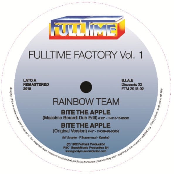 Rainbow Team /  Selection - Fulltime Factory Vol. 1 (12") Full Time Records Vinyl
