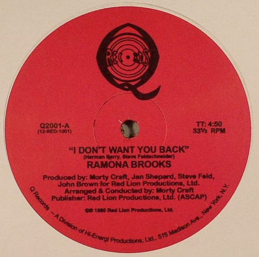 Ramona Brooks - I Don't Want You Back (12", Unofficial) Q Records (23)