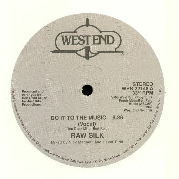 Raw Silk - Do It To The Music (12", RE, RM, RP, Whi) on Further Records at Further Records