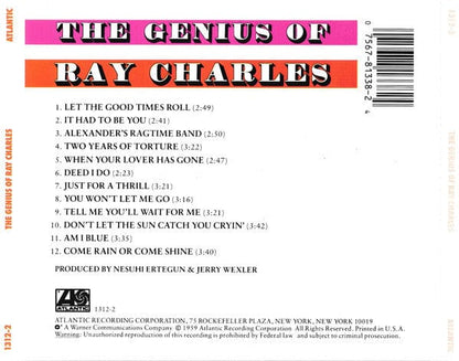 Ray Charles - The Genius Of Ray Charles (CD) Atlantic CD 075678133824