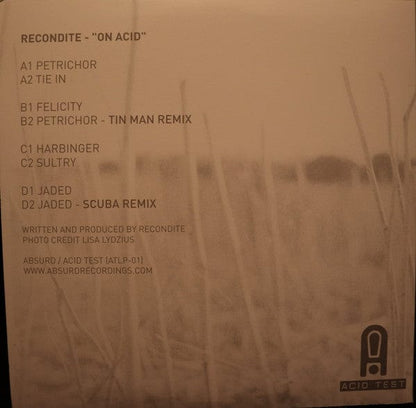 Recondite - On Acid (2x12") Absurd Recordings,Acid Test (2) Vinyl