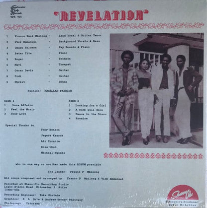 Revelation – Love Affairs (LP, 180g, Tambourine Party Records, 2020) Back Cover