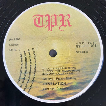 Revelation – Love Affairs (LP, 180g, Tambourine Party Records, 2020) Image 3