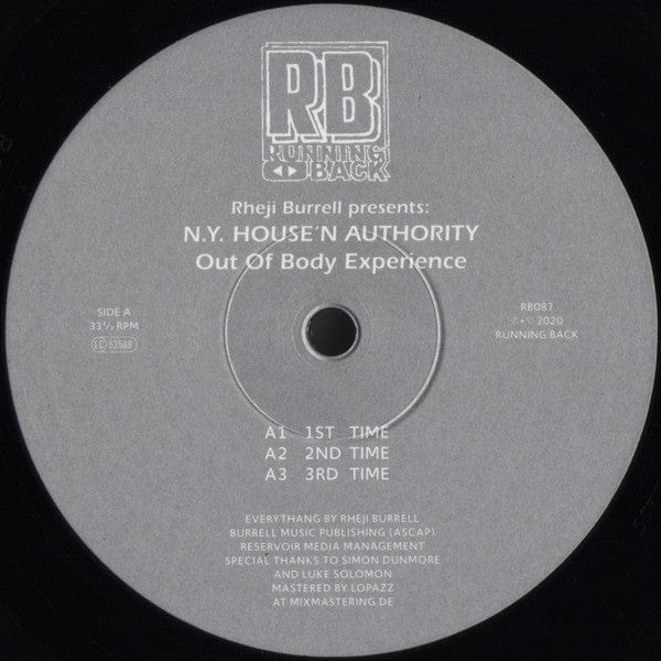 Rheji Burrell Presents: N.Y. House'n Authority - Out Of Body Experience (12") Running Back Vinyl 4251648417774