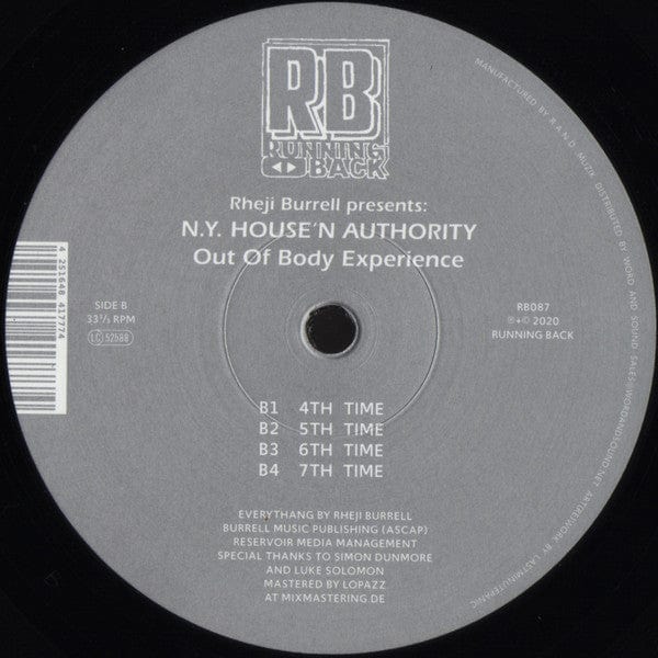 Rheji Burrell Presents: N.Y. House'n Authority - Out Of Body Experience (12") Running Back Vinyl 4251648417774