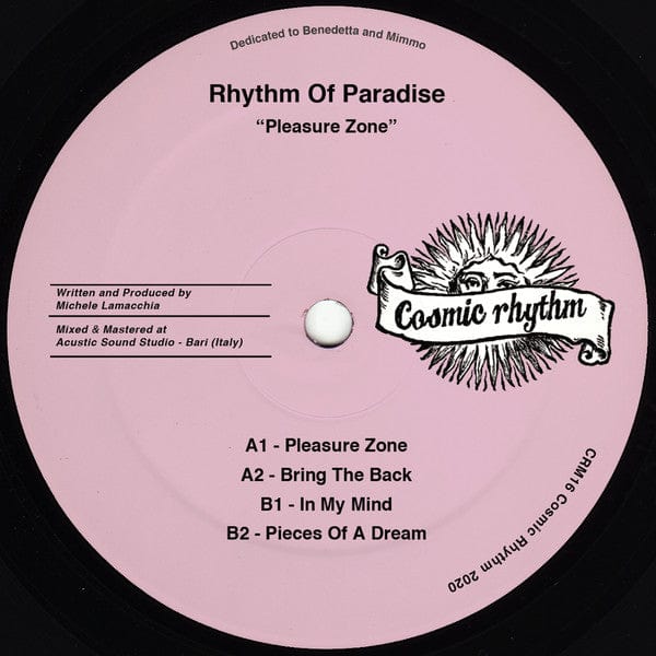 Rhythm Of Paradise - Pleasure Zone (12") on Cosmic Rhythm at Further Records
