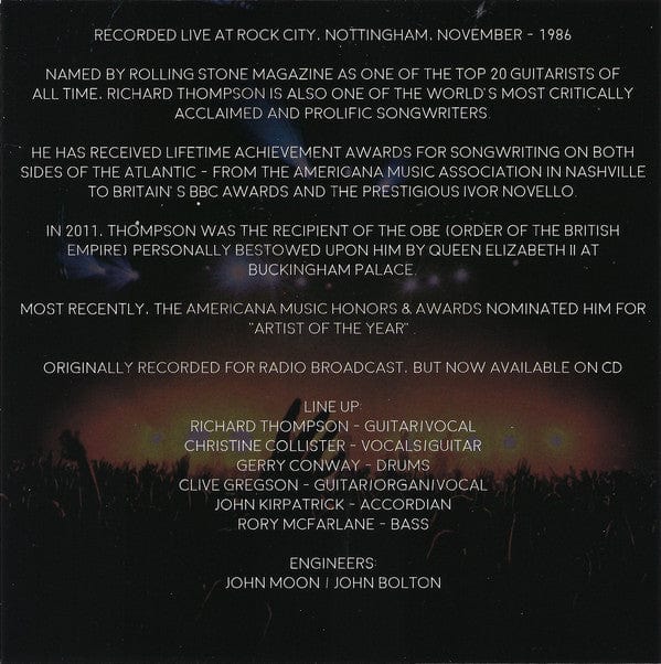 Richard Thompson - Live At Rock City, Nottingham November-86  (2xCD) Angel Air CD 5055011700123