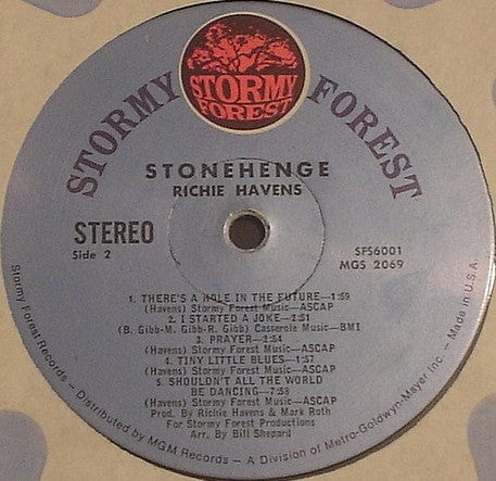 Richie Havens - Stonehenge (LP, Album, MGM) on Stormy Forest at Further Records