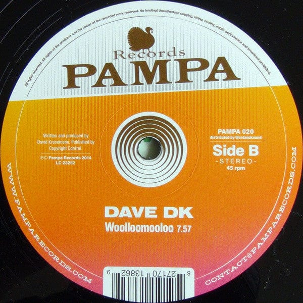 Ricoshëi, Dave DK - Perfect Like You / Woolloomooloo (12") Pampa Records Vinyl 827170138629