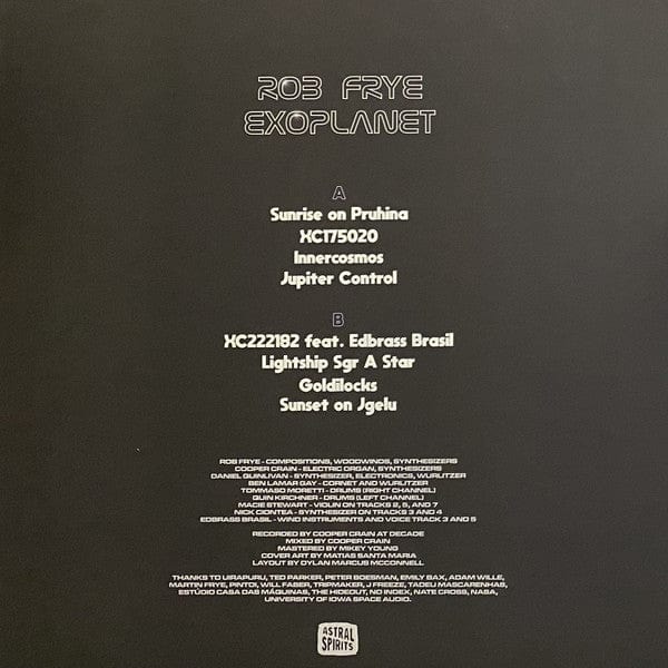 Rob Frye - Exoplanet (LP) on Astral Spirits at Further Records