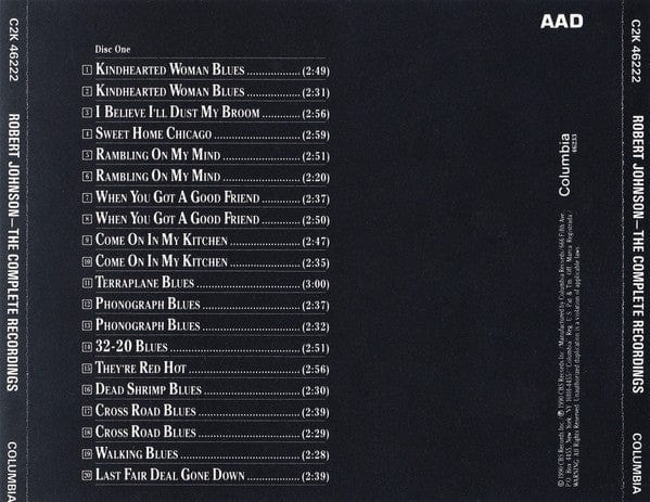 Robert Johnson - The Complete Recordings (2xCD) Columbia CD 07464462222