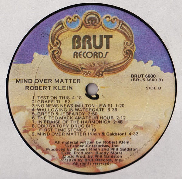 Robert Klein - Mind Over Matter (LP) Brut Records Vinyl