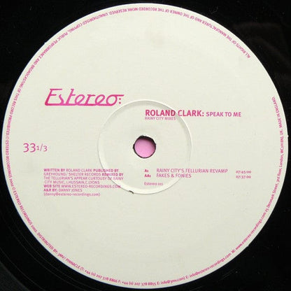 Roland Clark - Speak To Me (Rainy City Mixes) (12") Estereo