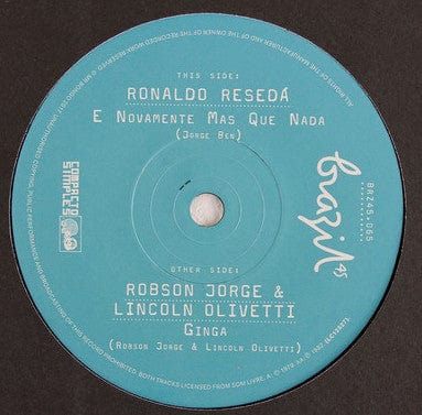 Ronaldo Resedá / Lincoln Olivetti & Robson Jorge - E Novamente Mas Que Nada / Ginga (7") Mr Bongo Vinyl 7119691249179