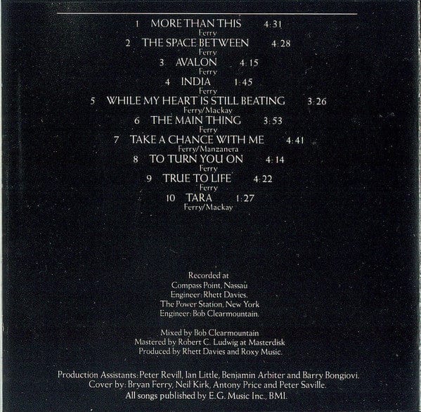 Roxy Music - Avalon (CD) Warner Bros. Records,EG CD 075992368629