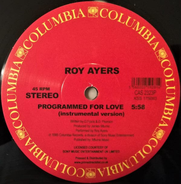 Roy Ayers - Programmed For Love (12", RE) on Columbia at Further Records