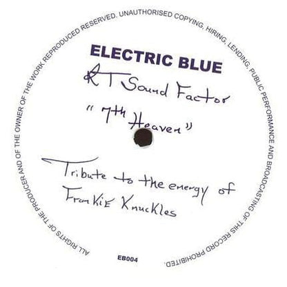 RT Sound Factor - 7th Heaven (12", S/Sided, Ltd, Whi) Electric Blue (3)