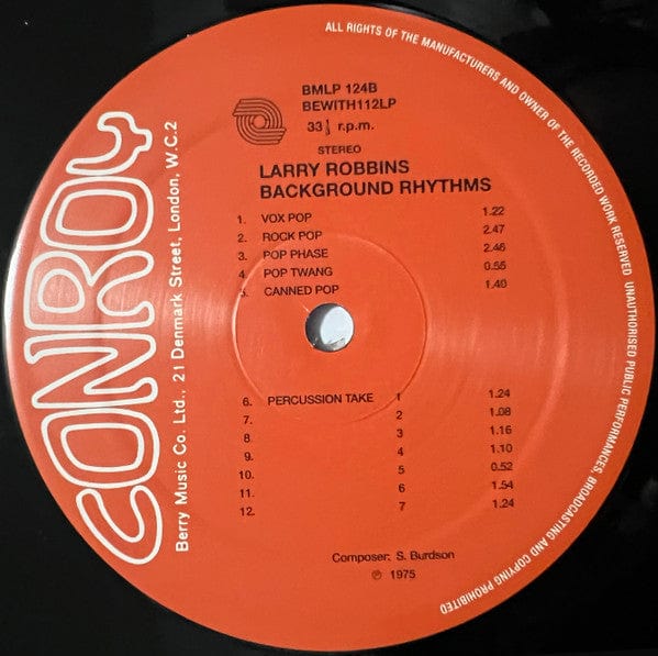 S. Burdson*, K. Weiss* / Larry Robbins Background Rhythms - Dramatic Tempi / Larry Robbins Background Rhythms (LP) Be With Records Vinyl 4251804127134