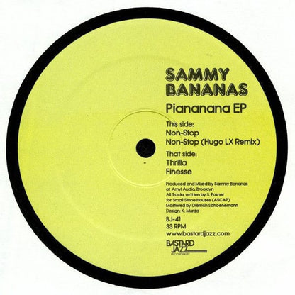 Sammy Bananas – Piananana EP (12", Bastard Jazz Recordings, 2019) Front Cover