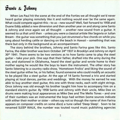 Santo & Johnny – Sleepwalk (CD, Jasmine Records, 2011) Back Cover