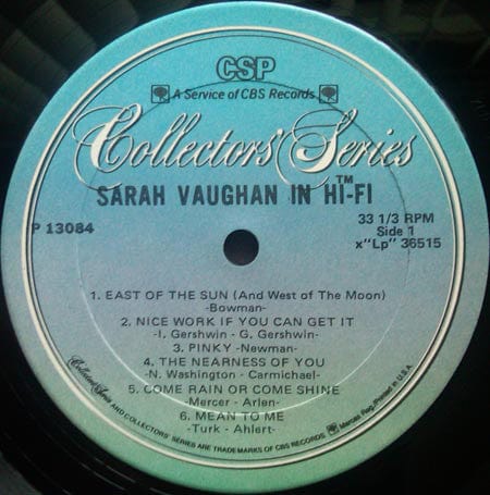 Sarah Vaughan - Sarah Vaughan In Hi-Fi on CSP at Further Records